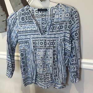 Tommy Hilfiger Blue Geometric Blouse perfect with jeans